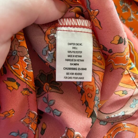 NWT Haver + Blair Burnt Orange Paisley Print Button-Up Blouse XL - Picture 15 of 16